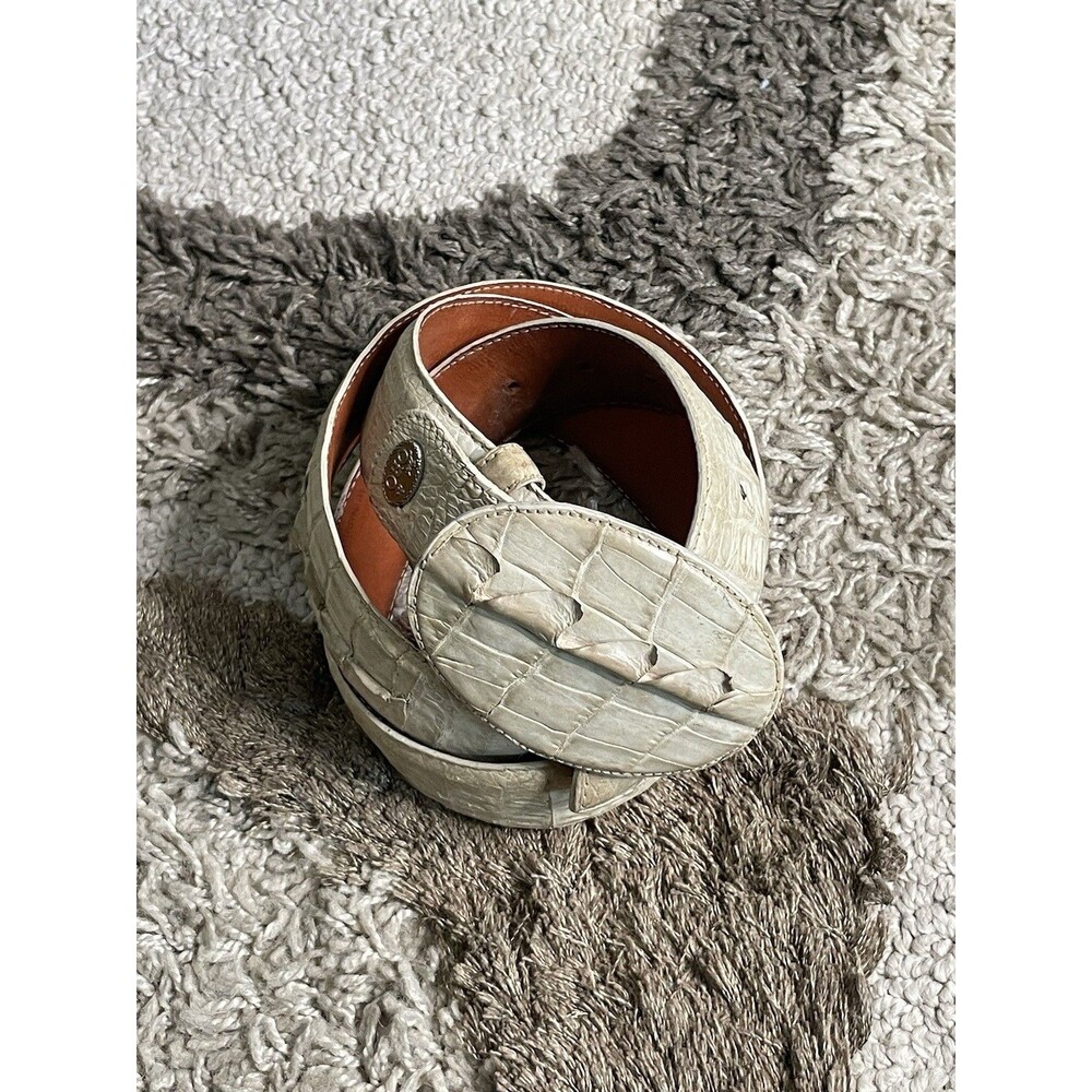 Dos De Oro Crocodile Alligator Men's Western Horneback Cowboy Belt Men’s 38